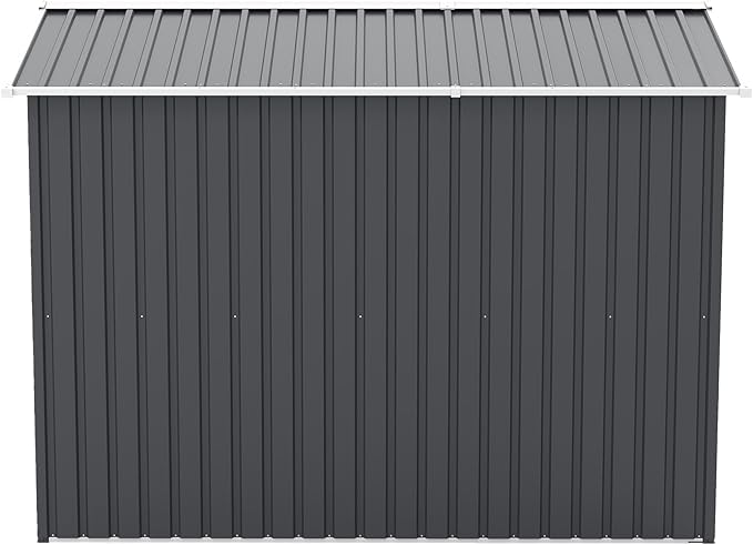6x8 FT Sheds & Outdoor Storage,Steel Storage Shed with Lockable Doors and Window,Waterproof Garden Shed w/Roof Slope Design & Weather Versatility,Tool House for Storing Bicycles,Dark Gray