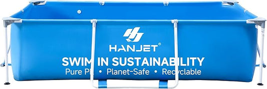 10ft x 6.5ft x 29.5in Large Rectangle Above Ground Pool for Kids, Swimming Pool Set for Backyard, Odor-Free Non-Toxic Material, Easy Clean Design with Reinforced Steel Frame
