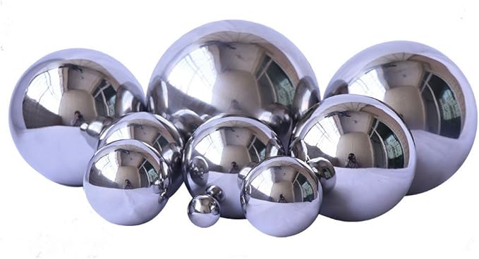 Pack of 2, Stainless Steel Hollow Gazing Ball Mirror Polished Shiny Sphere for Home Garden Ornament (4.7 Inch)