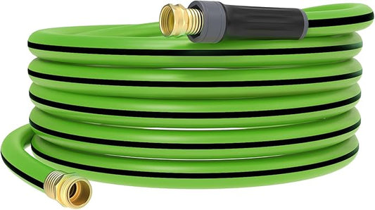 Garden Hose 25ft x 5/8",Short Garden Water Hose Heavy Duty,Flexible,Lightweight Hybrid Hose with Swivel Handle,3/4'' Brass Fittings,Hybrid Rubber Hose for Backyard