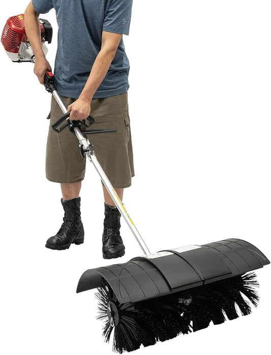 52cc Gas Handheld Sweeper Broom, 2 Stroke Engine Power Lawn Sweeping Broom 1.25kw, Snow Cleaner Tools for Grooming Lawns On Farms, Streets, Parks