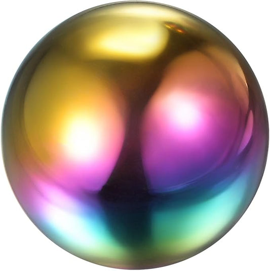 uxcell Rainbow Gazing Ball 6 Inch 150mm Reflective Sphere Polished Hollow Ball, Stainless Steel Gazing Globe Mirror Ball for Home Garden Outdoor Decoration