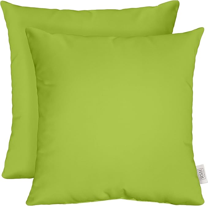 RSH DECOR: Sunbrella Square Throw Pillows Set of 2 | 24" x 24" | Water and Fade-Resistant Performance Fabric | Outdoor Pillow Covers with Down-Alternative Inserts | Made in USA (Canvas Macaw Green)