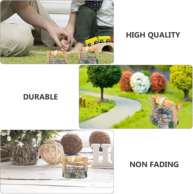 Garneck 24pcs Miniature Well Ornaments Fairy Garden Crafts Micro Statues for Scene Decor and Miniature Landscape Accessories