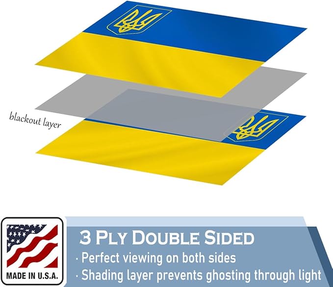 Ukraine Trident Flag 4x6 FT Made in The USA-Heavy Duty Vibrant Colors Double Sided Ukrainian UKR Flag with 2 Brass Grommets for Home/Company/Indoor Outdoor Decoration