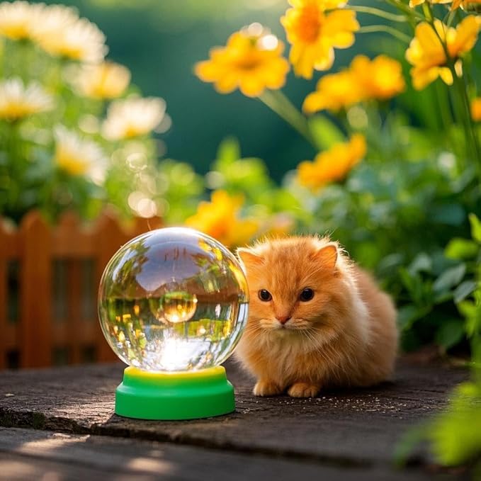 Crystal Glass Garden Gazing Ball, 3.94-inch Diameter, Clear Reflective Sphere