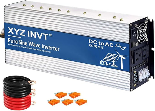 2500W Pure Sine Wave Inverter 36V to 120V AC, 5000W Peak Power, Power Converter for Solar System, Off-Grid Home, RV, Truck & Camping
