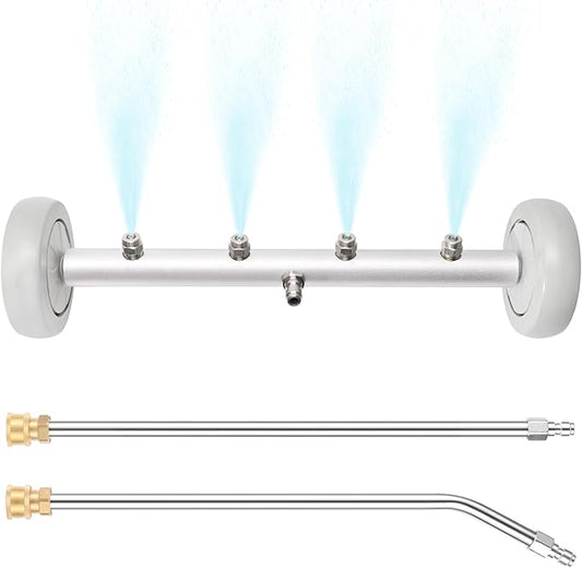 16 Inch Pressure Washer Undercarriage Cleaner, Under Car Washer, Undercarriage Sprayer for Pressure Washer with 2 Pcs Extension Wand, Universal 1/4" Connector, 4000 PSI