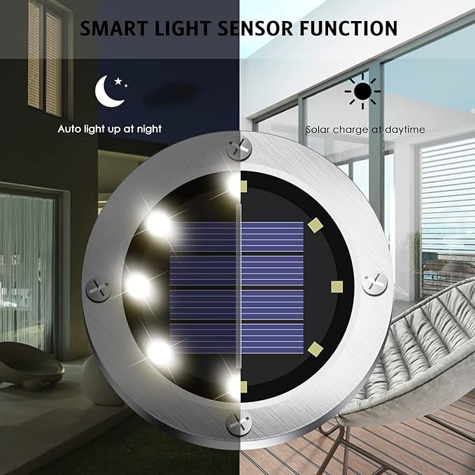 Solar Lights Outdoor 12 Pack, Solar Garden Outdoor Waterproof Pathway Lights Bright In-Ground Light Outdoor Lighting Decor for Lawn, Patio, Yard, Driveway, Step and Walkway White Light