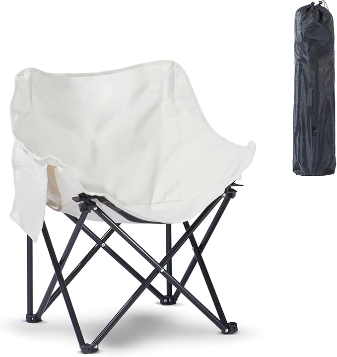 Oversized Portable Sauna Chair, Fast Folding Chair with Carrying Bag for Personal Home Sauna (White)