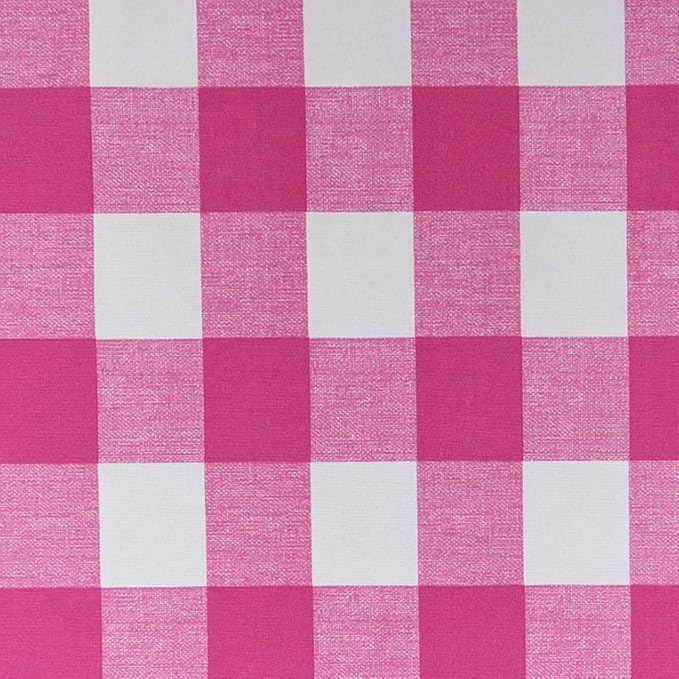 RSH DECOR Deep Seating Cushion with Pillow Back | 24” x 23” Seat | Water and Fade-Resistant Spun Fabric | Outdoor Chair Cushion Set for Patio Furniture | Classic Pink Buffalo Plaid