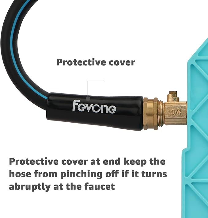 Fevone Garden Hose 75 ft., Lightweight Hybrid Water Hose, Flexible and Durable, Leak-Free Connections