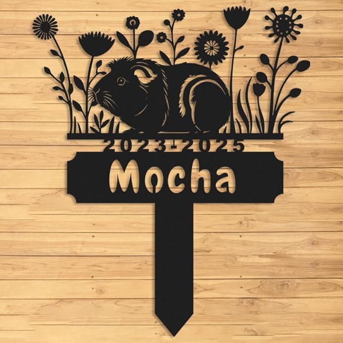 Personalized Guinea Pig Memorial Stake,Pet Plaque Guinea Pig Lover,Metal Guinea Pig Grave Marker,Remembrance Stake,Outdoor Garden Yard Sign guinea pig 12inch