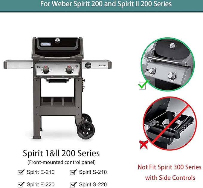 Grill Replacement Parts for Weber Spirit, 7635 Flavorizer Bars 15.3 Inch Flavorizer Bars and 69785 Burner for Weber Spirit I & II 200 with Front Control, Spirit E210, E220, S210, S220