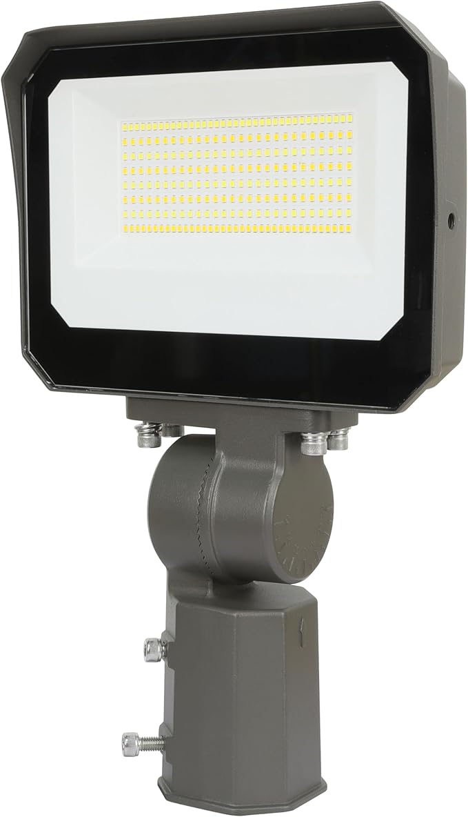 LAMPHOME LED Flood Lights Outdoor 35/60/80W and 3000/4000/5000K Adjustable 10400Lm,Dusk-to-Dawn Sensor o Dawn Flood Light for Yard, Garage, Garden,UL Listed,Includes Knuckle Mount