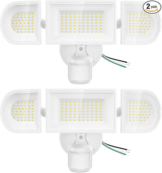 150W Motion Sensor Lights Outdoor for Outside, 15000LM LED Flood Lights Outdoor Wired Dusk to Dawn, Exterior Security Floodlight Fixture Waterproof IP65, Outdoor Lighting for House, Garage 2 Pack
