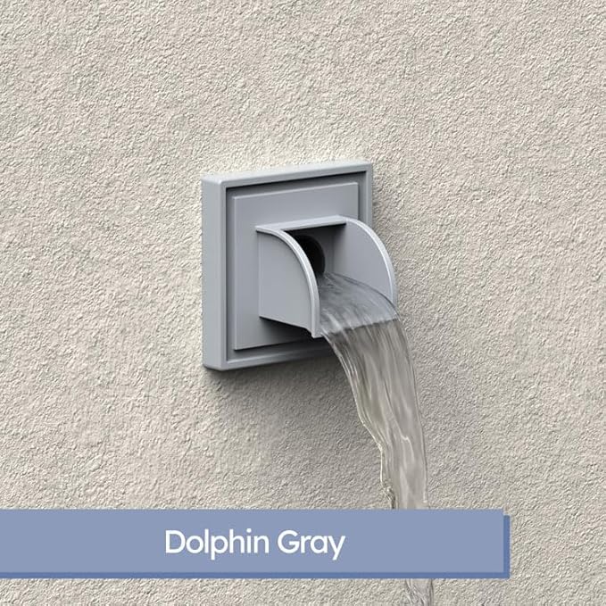 Marcello Square Pool & Fountain Water Feature Spout (Dolphin Gray)