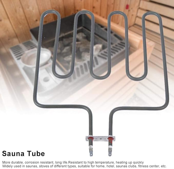 Heating Component, Electric Heating for Sauna Stove Stainless Steel Straight Heat Sauna Heating Component(2000W)
