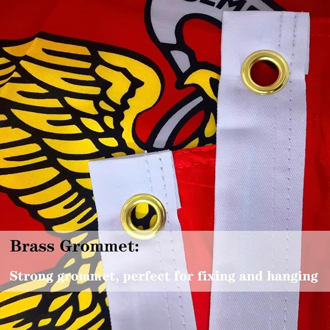Jayus Double Sided US Marine Corps Military Flags 2x3 FT Outdoor - Vivid Colors 220D Marine Corps Flag Banner with 2 Grommets