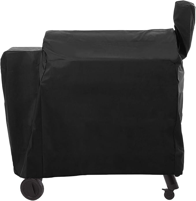 SunPatio Outdoor Heavy Duty Waterproof Grill Cover Compatible with Traeger 34 Series Wood Pellet Grill and Smoker, Texas and More, Full Length Barbecue Cover, All Weather Protection, Black