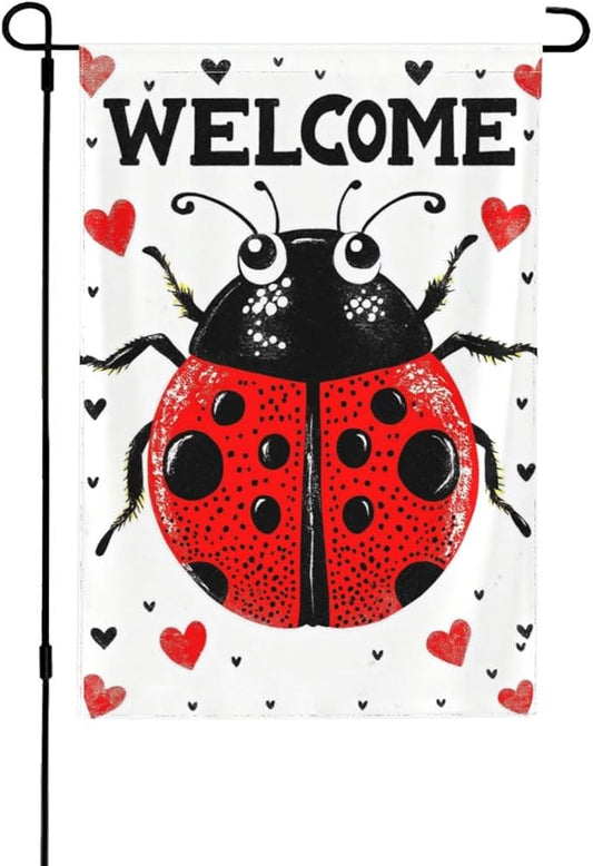 Insect Garden Flag Vertical Double Sided Outdoor Yard Flags 12.5x18 Inch Burlap Banners for House Lawn