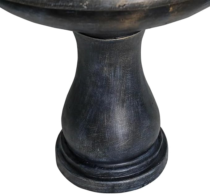 45.2“ High Outdoor Water Fountain, Concrete Outdoor Waterfall Fountain with Pump for Yard Garden Patio Backyard Deck Relaxation Decor - Black