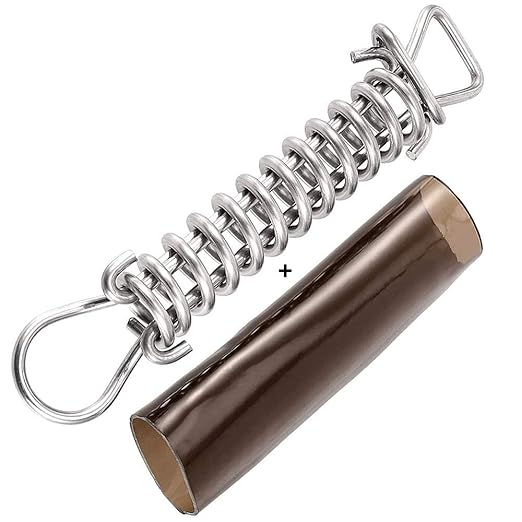 Wood Grip 10 Pack Swimming Pool Cover Stainless Steel Spring with Stopper D Ring and Protective Vinyl Spring Cover - for Winter Safety Pool Covers (10)