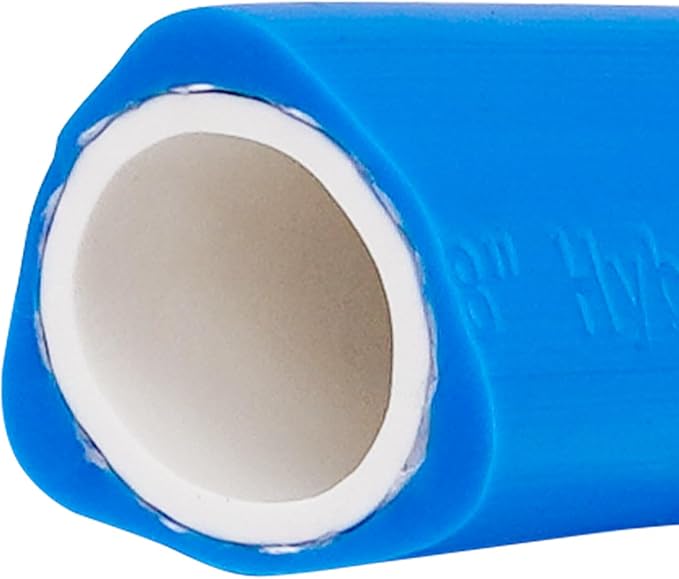 Fevone Kink-Free Garden Hose 75 ft., Flexible and Durable, 3-Sided Prism, Heavy Duty Water Hose, Leak-Free Connections
