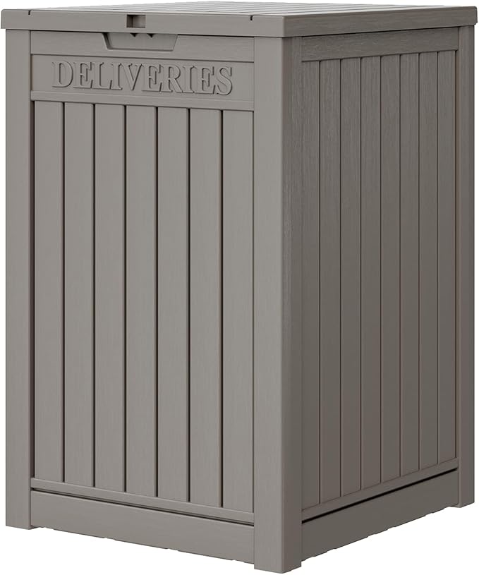 Package Delivery Box for Outside, 48 Gallon Storage with Lockable Secure Design, Large Resin Outdoor Package Drop Cabinet