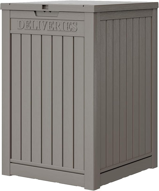 Package Delivery Box for Outside, 48 Gallon Storage with Lockable Secure Design, Large Resin Outdoor Package Drop Cabinet
