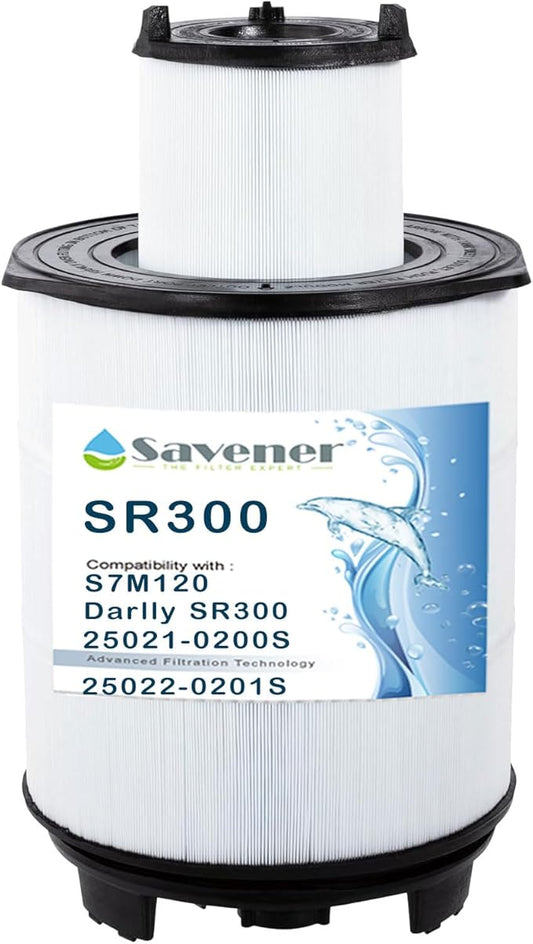 Savener® S7M120 System 3 Inner and Outer Pool Filter, Compatible with 25021-0200S & 25022-0201S, Replacement for Sta-Rite System 3 S7M120, SR300 Pool Filter Cartridge, 300 Sq. Ft