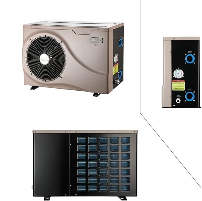 ECO POOLTECH EU70 Electric Pool Heater for Above Ground Pools, Max 22462BTU Swimming Pool Heat Pumps, 110V-120V/60Hz Plug-in Pool Warmer, High Efficiency