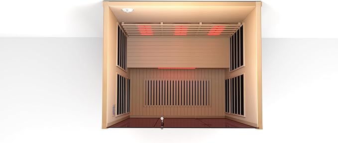 Full Spectrum Infrared Sauna for 3 Person, Upgraded WiFi Control Indoor Canadian Hemlock Wood Home Spa Saunas with Red Light Therapy, Speaker, Oxygen bar, Reading & 7-Color Starry Light, 2100W, 220V
