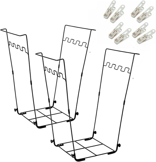 2PCS Garden Trash Bag Holder - Outdoor Leaf Bag Support Stand Multi-Use Metal Garbage Bag Holder Frame Holds 30-45 Gallons Bag for Leaves, Camping, Yard Weeding, Lawn Party