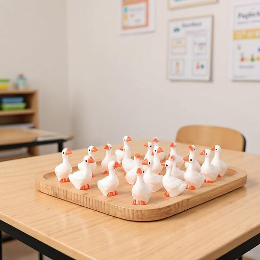 20 Pcs Rubber Goose Decoration, Vintage Style Resin Figurine for Porch, Lawn, Desk Top Ornament, Funny Farm Animal Decor
