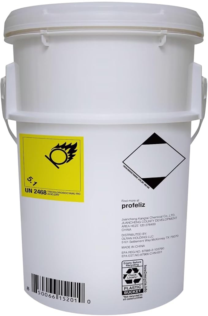 PROFELIZ 3 Inch Pool Chlorine Tablets, Slow-Dissolving Spa Sanitizer Eliminate Bacteria Algae Stabilized Chlorine for Swimming Pools Hot Tubs Spa Treatment (40lbs)