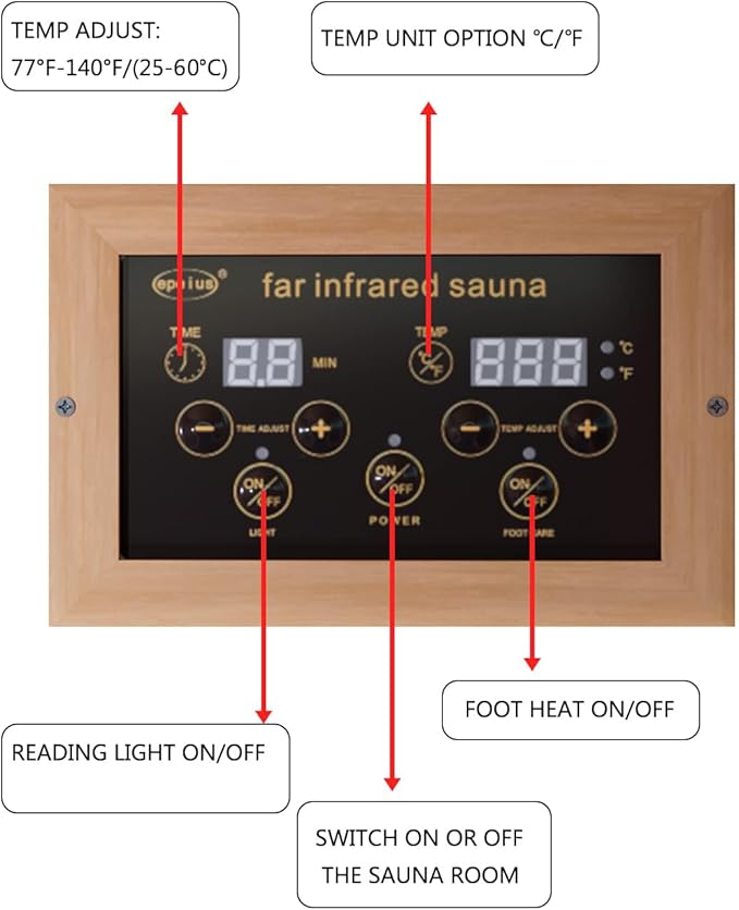 Infrared Sauna 1 Person, Far Infrared Saunas for Home, Low EMF Indoor Sauna, Home Sauna, 1050W, Canadian Hemlock, Smart Display, Bluetooth, Reading Lamp