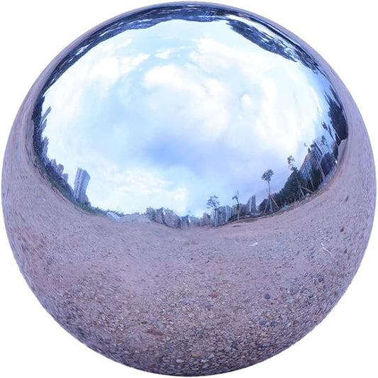 Gazing Balls for Garden, Home Outdoor Hollow Sphere Stainless Steel Gazing Globe Mirror Ball (6 Inch)