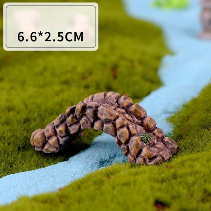 DIY Miniature Resin Bridge for Fairy Garden - Brown Small Bridge Lawn Ornament, Vintage Style, 6.6 x 2.5 cm, Perfect for Dollhouse Decor, Garden Decorations, and Craft Projects