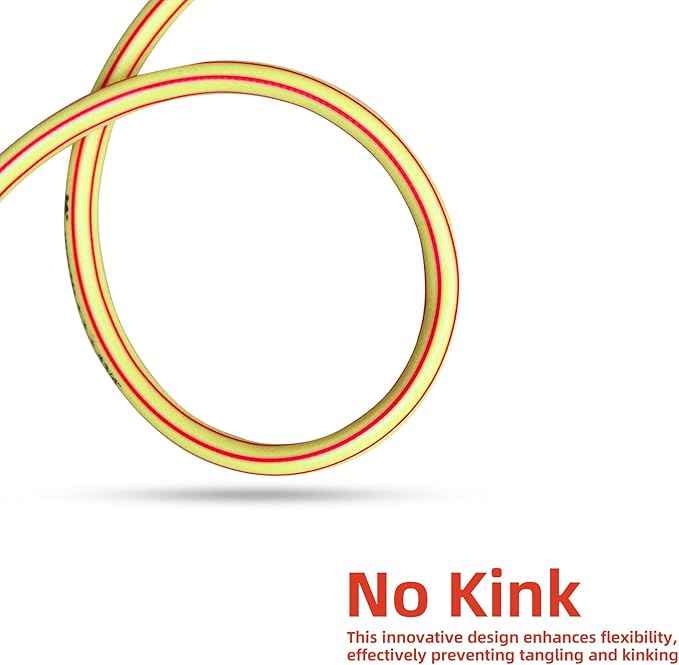 Short Lead-in Yellow Garden Hose 3/4 in. x 3 ft.-Kink Free, Leakproof, Flexible -Heavy Duty Durable Lightweight Water Pipe for Commercial Use, Lawn Care & Equipment Connection -Male to Female Fittings