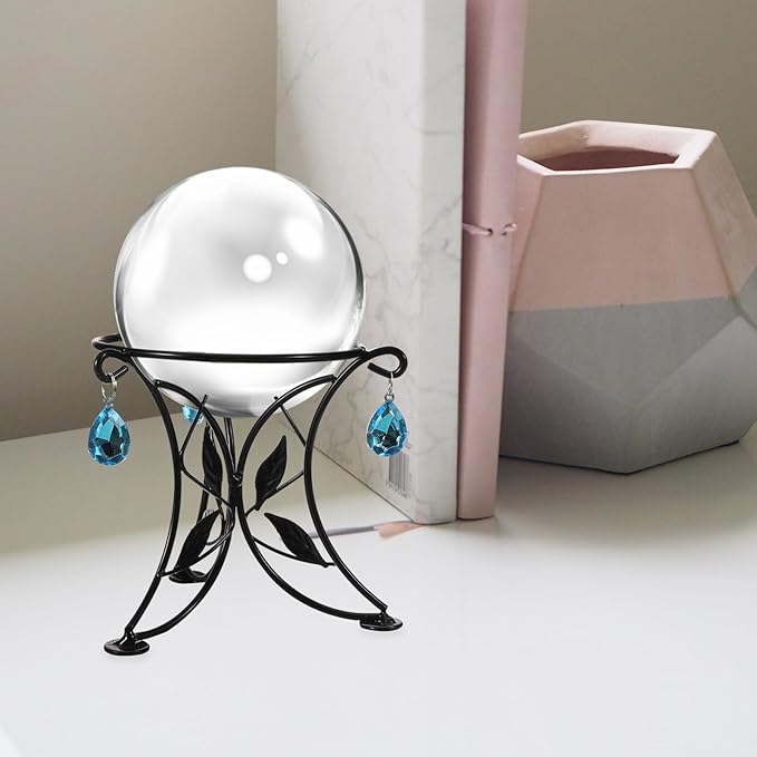 Yardwe Gazing Ball Stand, Metal Ball Stand Crystal Ball Stand Globe Stand Sphere Holder Glass Bowl Ring Metal Egg Stands (5" Diameter)
