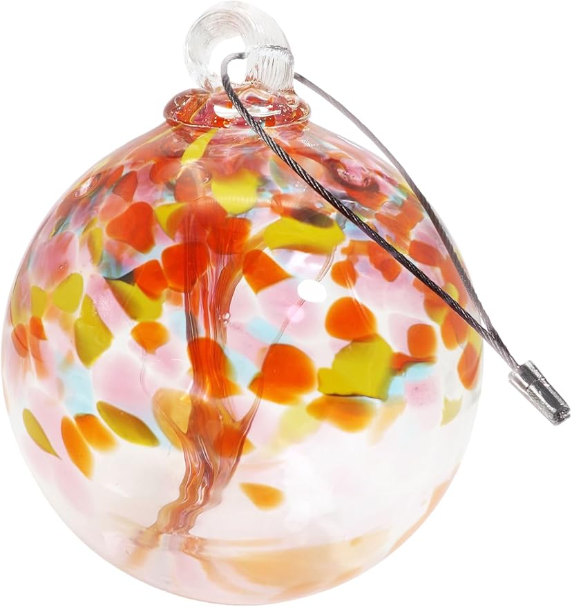 Dale Tiffany Hand Blown Glass, 6" Diameter Eden, Tree of Life Collection, Witch Globe Hanging Garden Indoor/Outdoor Decorative Ornament Gazing Ball