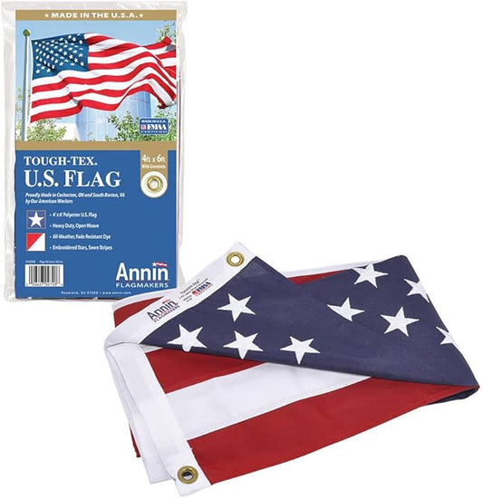 Annin Flagmakers (2720) Tough-Tex American Flag, Made in USA, 4 x 6 Feet, Polyester