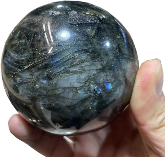 4-5CM/1.58-1.97inch Natural Crystal Ball Labradorite Sphere Moonstone Stone Crafts Polished Decorative Sphere Reiking Healing Crystals Ball Stone Fengshui Home Decoration (40-50mm, Labradorite)