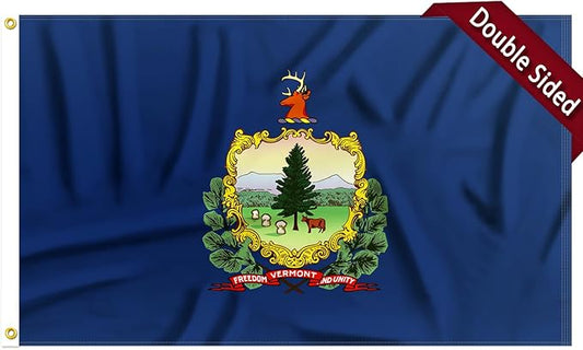 FLAGWIN Vermont Flag 3x5 FT - 3 Ply Double Sided Polyester Vermont State Flags with Brass Grommets - Vivid Color and Fade Proof State of Vermont Flag 3x5 Outdoor