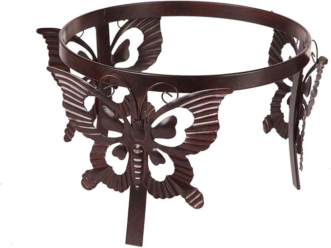 Topadorn Gazing Ball Stand Garden Hardware Metal Stand, Garden Pedestals with Butterfly for 10-Inch or 12-Inch Gazing Globes