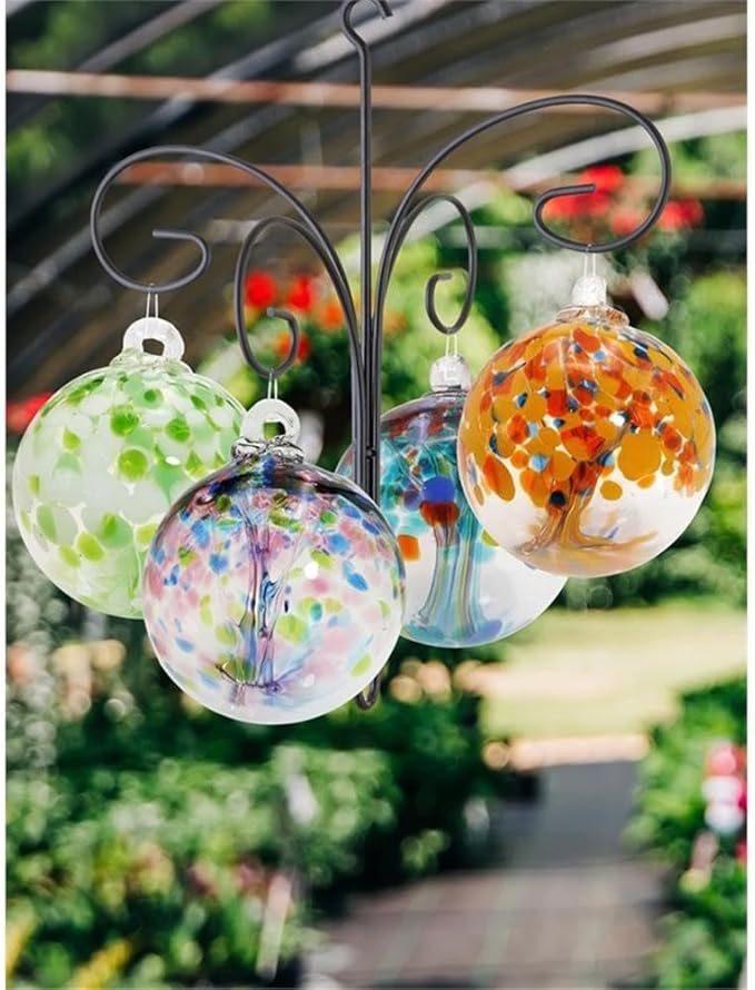 Dale Tiffany Hand Blown Glass, 8" Diameter Celtic, Tree of Life Collection, Witch Globe Hanging Garden Indoor/Outdoor Decorative Ornament Gazing Ball