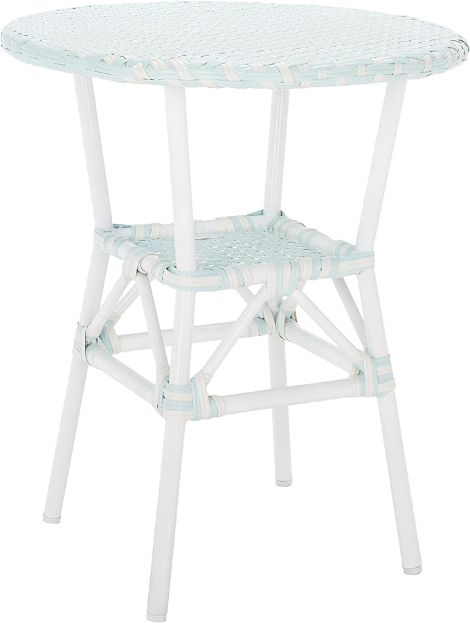 SAFAVIEH Outdoor Collection California Baby Blue/White Bistro Table (Fully Assembled)