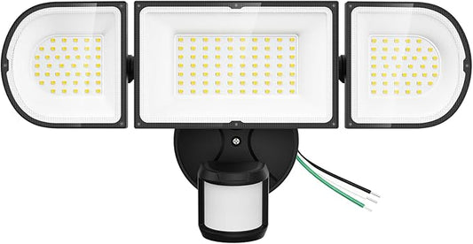 150W Motion Sensor Lights Outdoor for Outside, 15000LM LED Flood Lights Outdoor Wired Dusk to Dawn, Exterior Security Floodlight Fixture Waterproof IP65, Outdoor Lighting for House, Garage