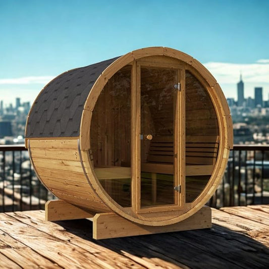 Sauna Barrel, Ergo-Series Backyard Sauna Barrel (Sauna Heater & Sauna Stones Included) (Model E8G)